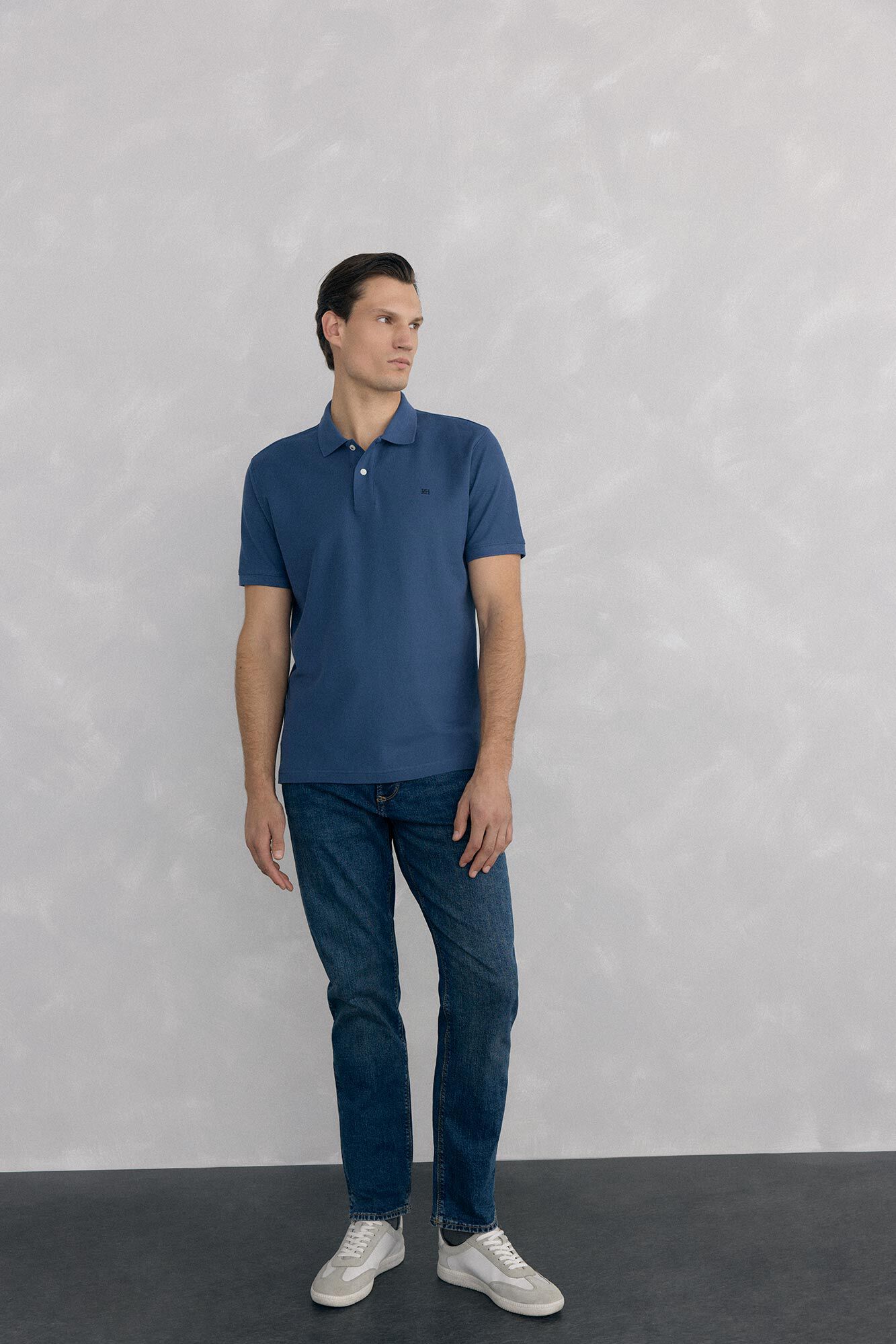 Pedro del Hierro Basic piqu&eacute; polo shirt Blue