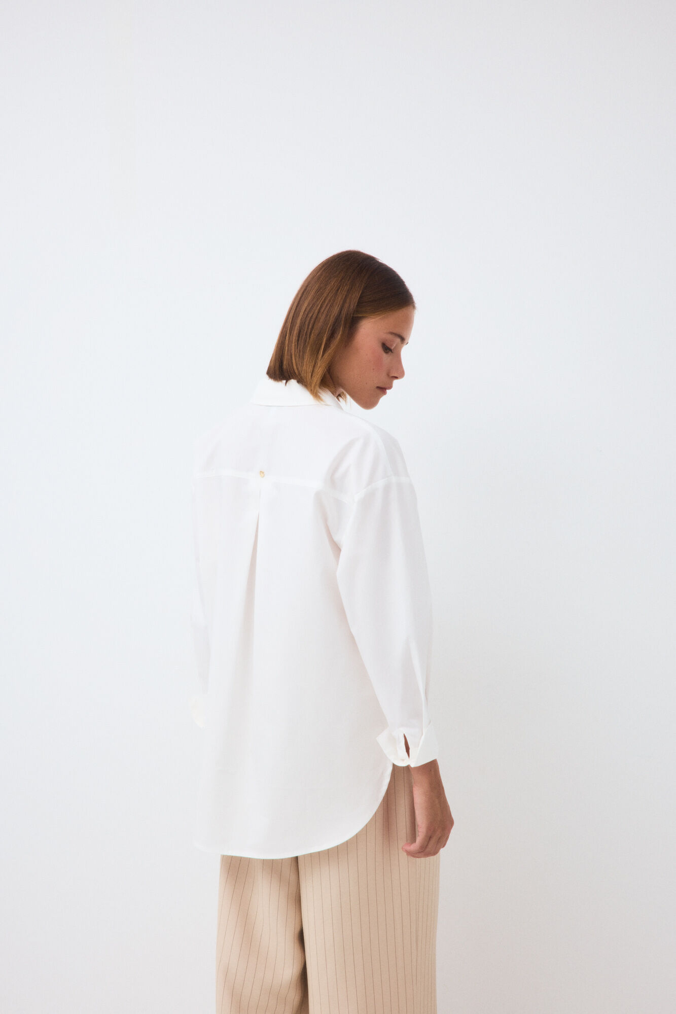 Pedro del Hierro Camisa folgada lisa Branco
