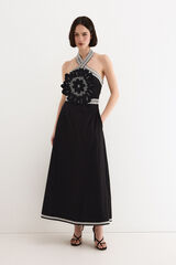 TFP by Tamara Falc&oacute; Embroidered flower dress Black