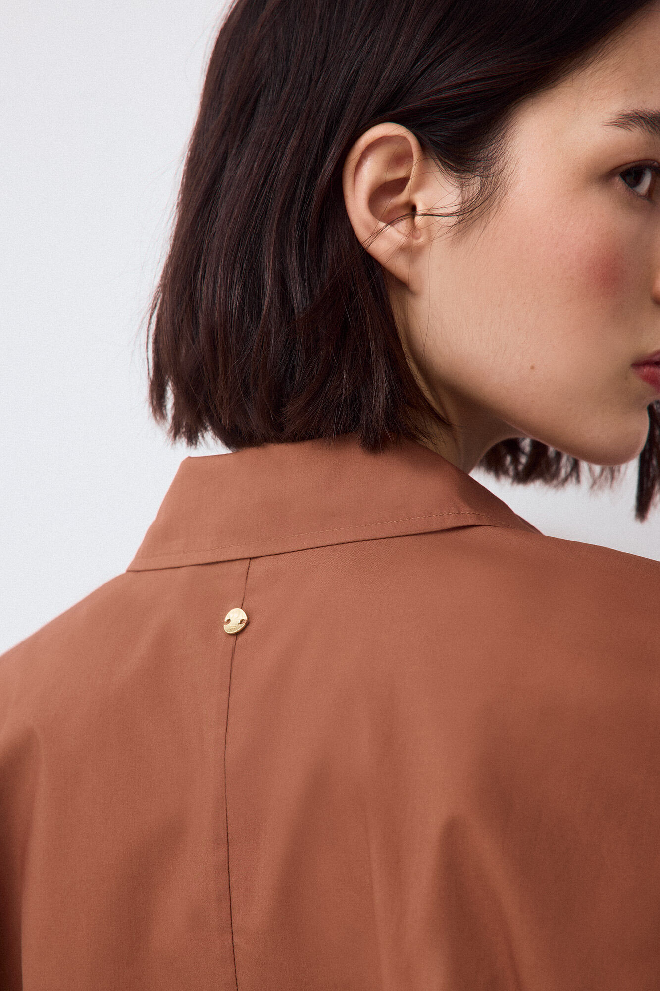 Pedro del Hierro Plain short shirt Brown