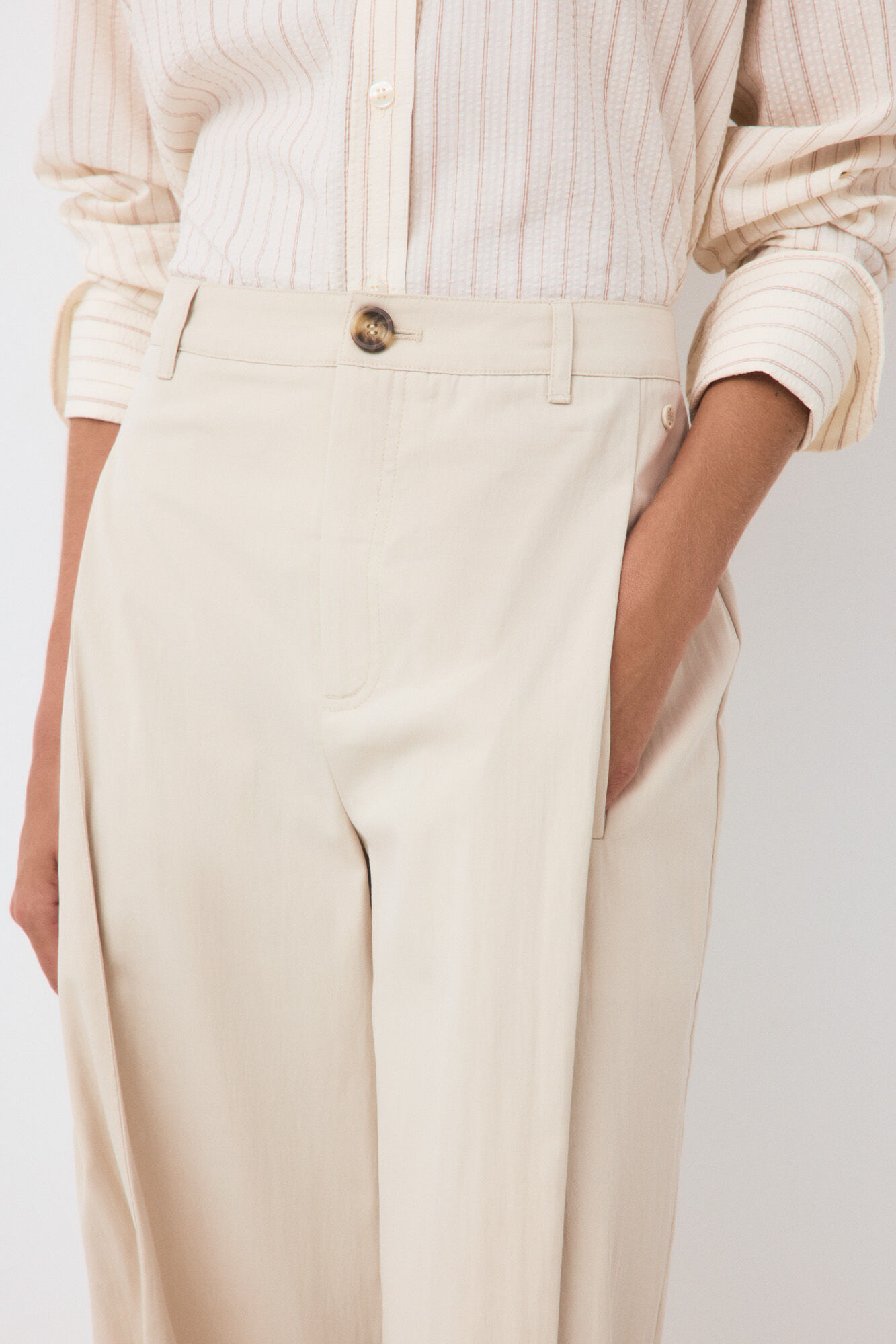 Pedro del Hierro Cal&ccedil;a casual crua Ecru