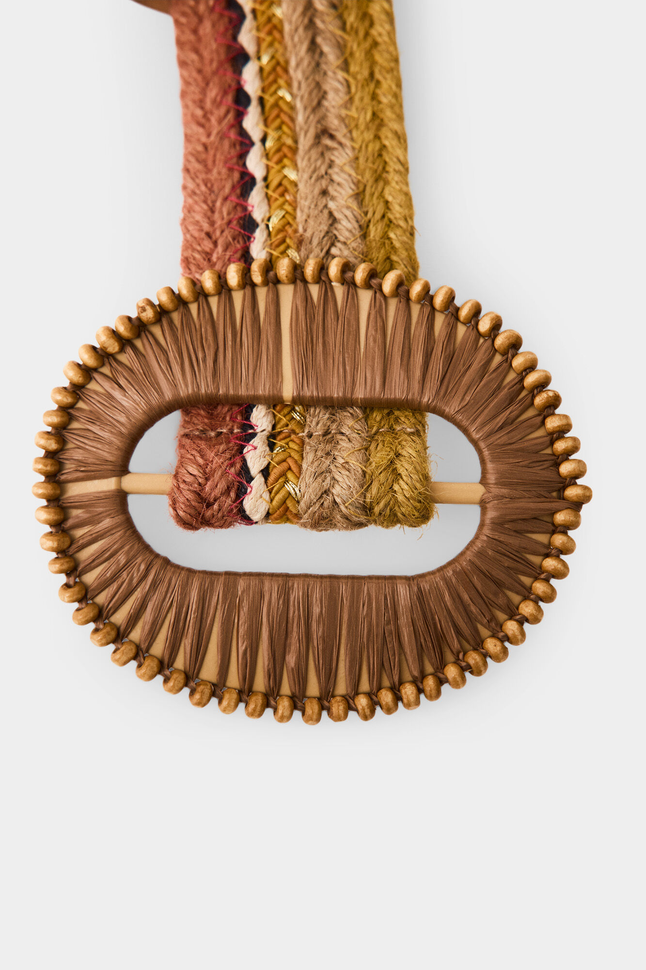 Pedro del Hierro Multicoloured braided belt Ecru