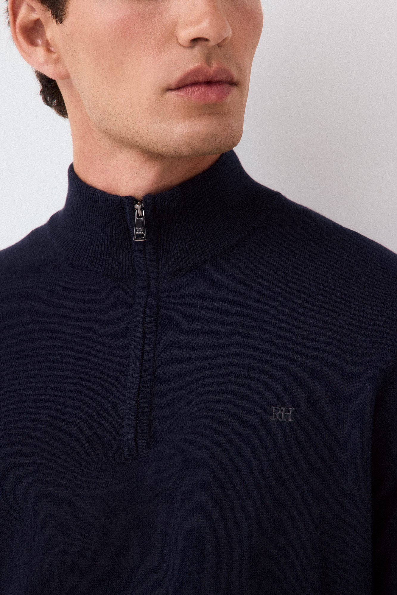 Pedro del Hierro Camisola de malha premium em algod&atilde;o, seda e caxemira