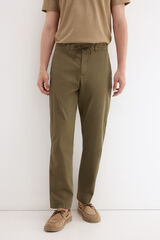 Pedro del Hierro Regular fit structured laced chinos Green