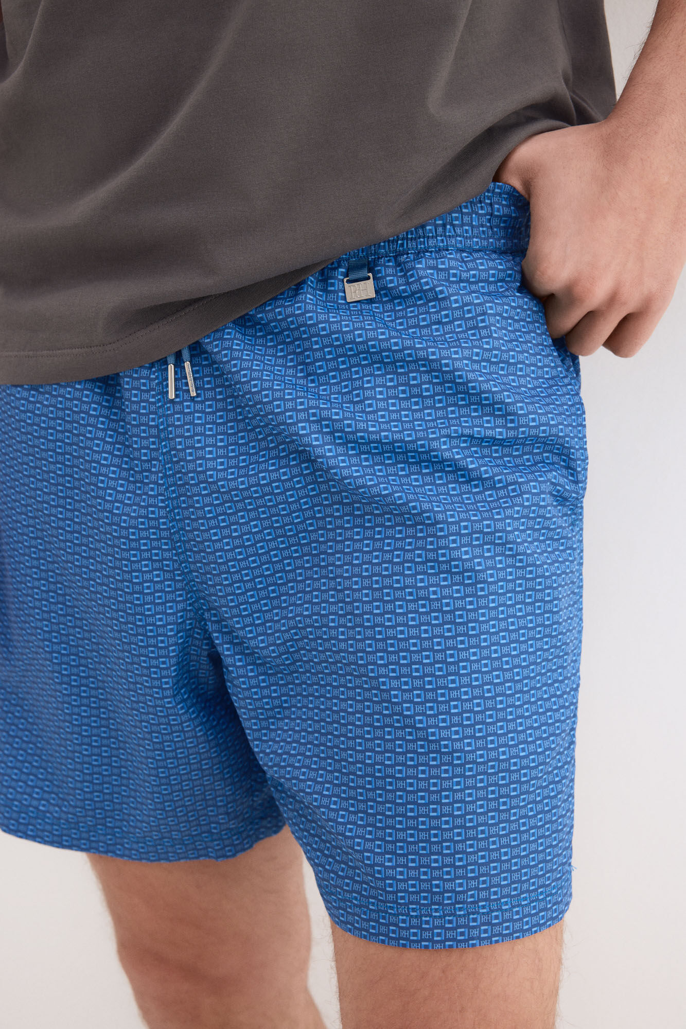 Pedro del Hierro Micro geometric print swimwear Blue