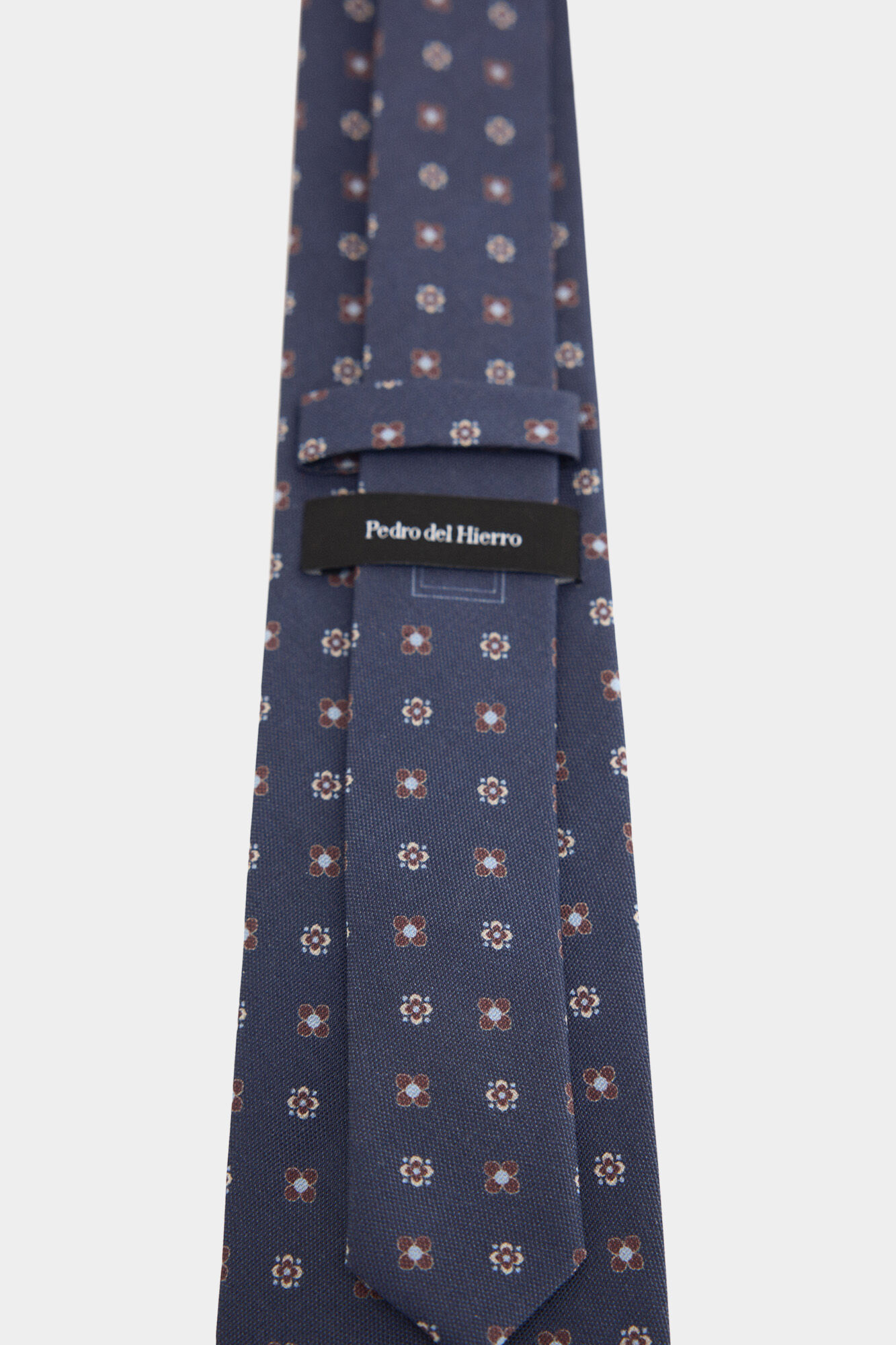 Pedro del Hierro Gravata em seda natural Azul