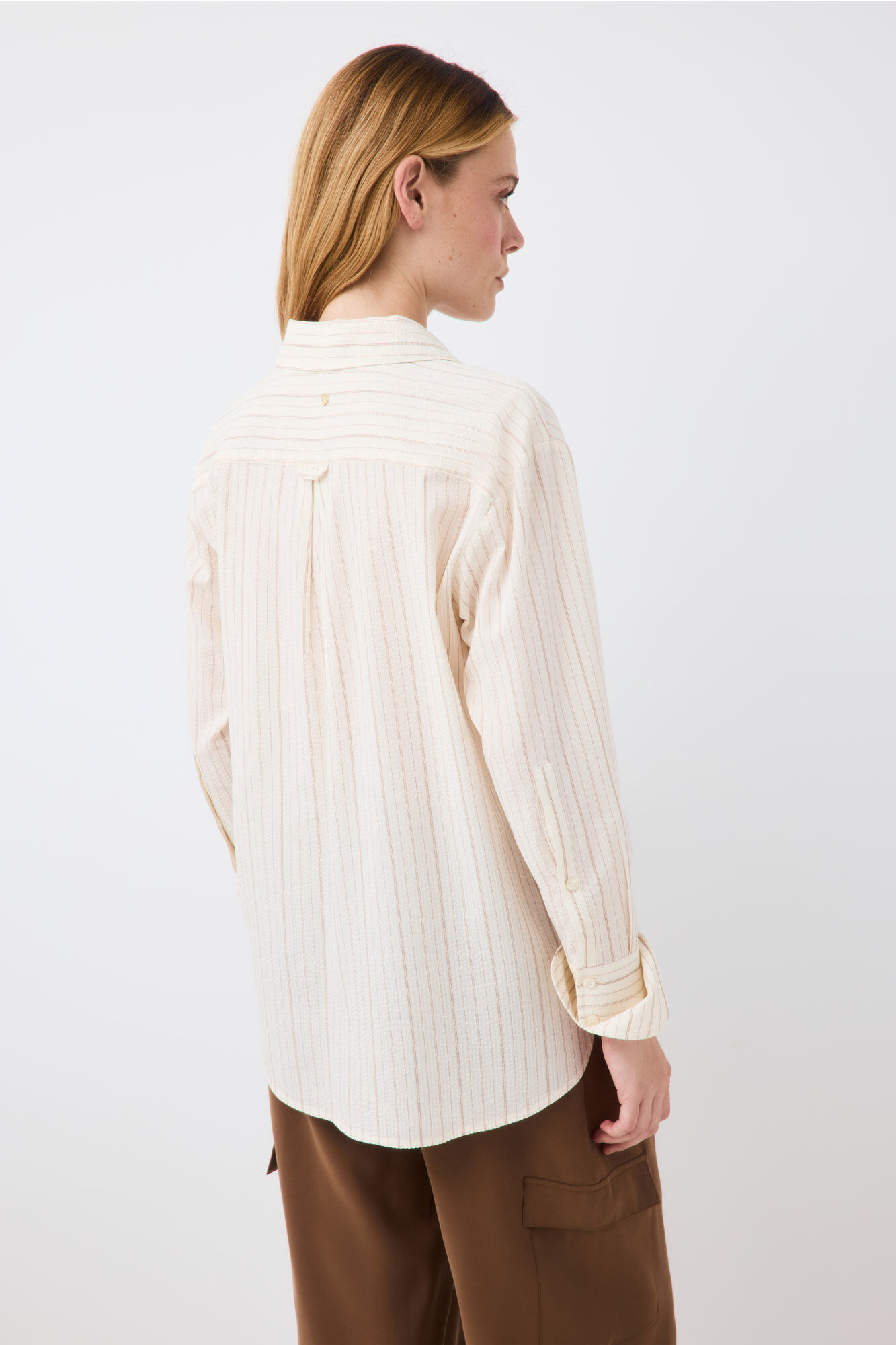 Pedro del Hierro Striped loose shirt Ecru