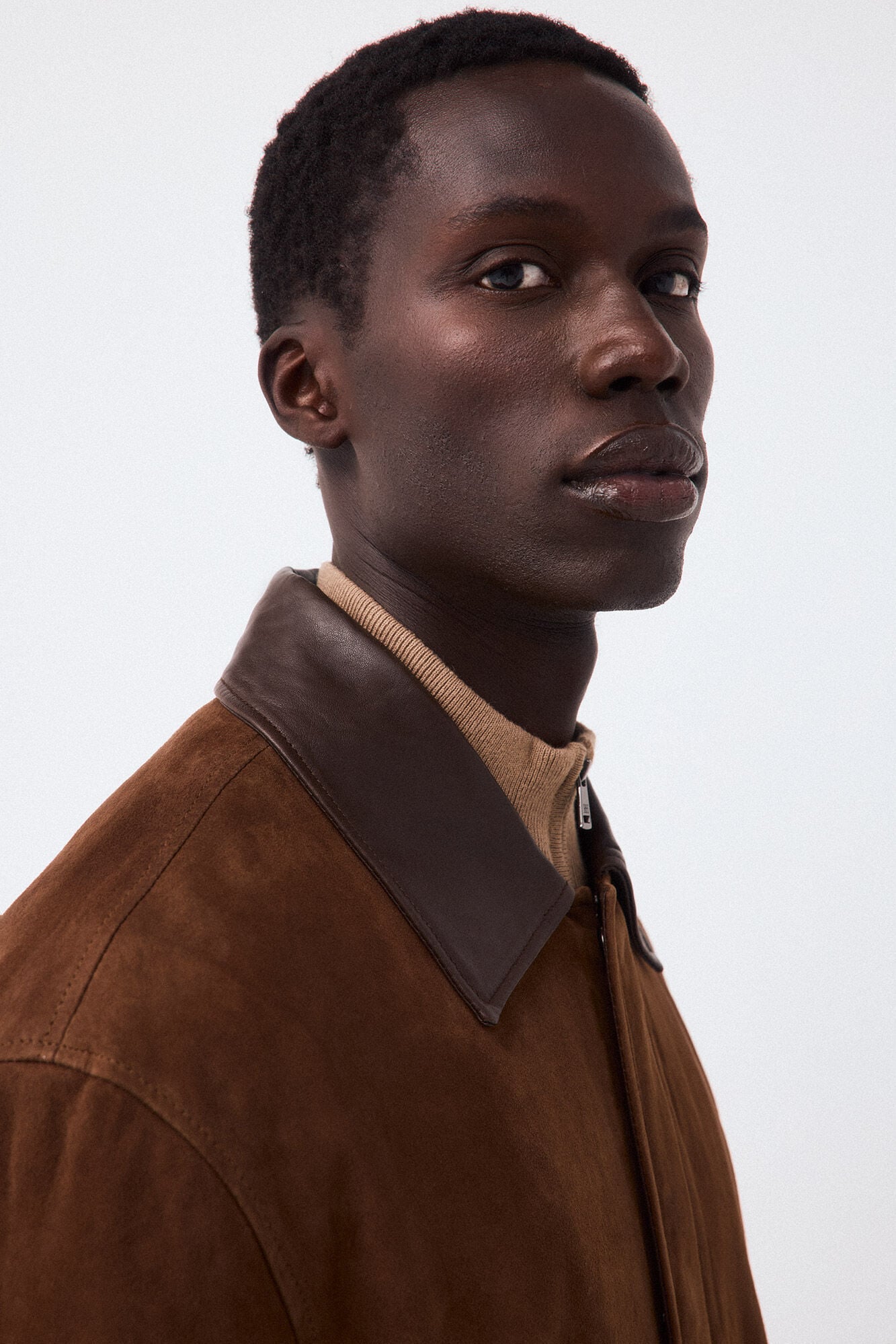 Pedro del Hierro Blus&atilde;o de pele Marrom