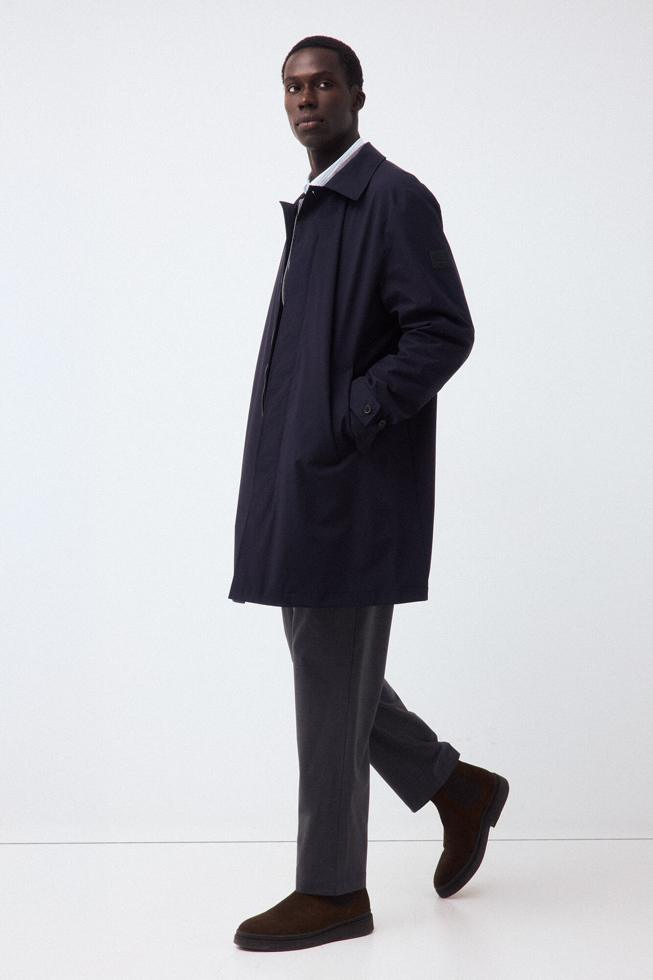 Pedro del Hierro Gabardina t&eacute;cnica Azul