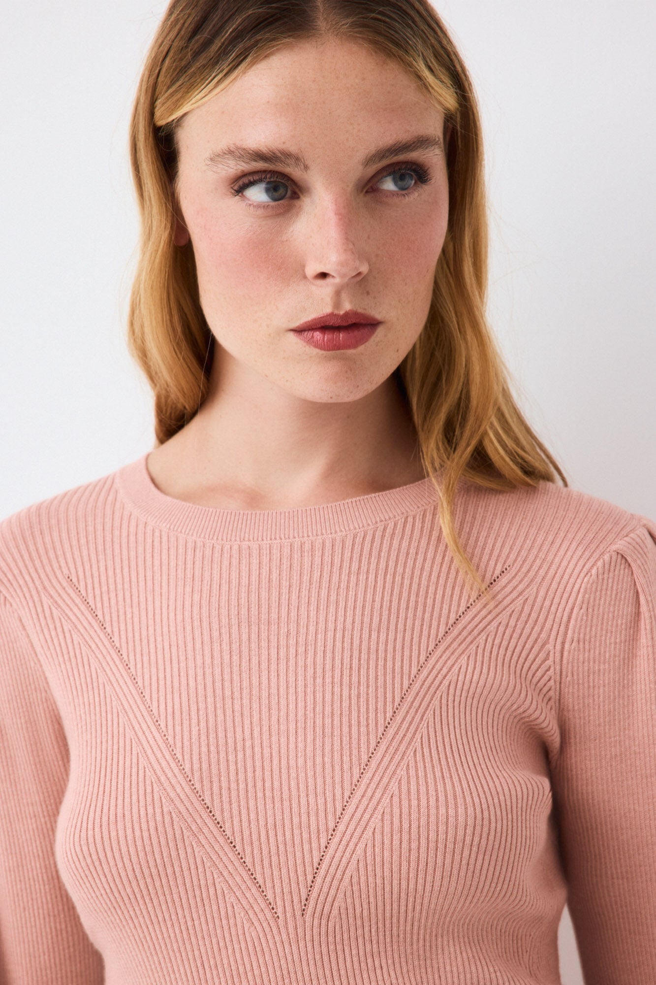 Pedro del Hierro Puffed sleeve ribbed jumper