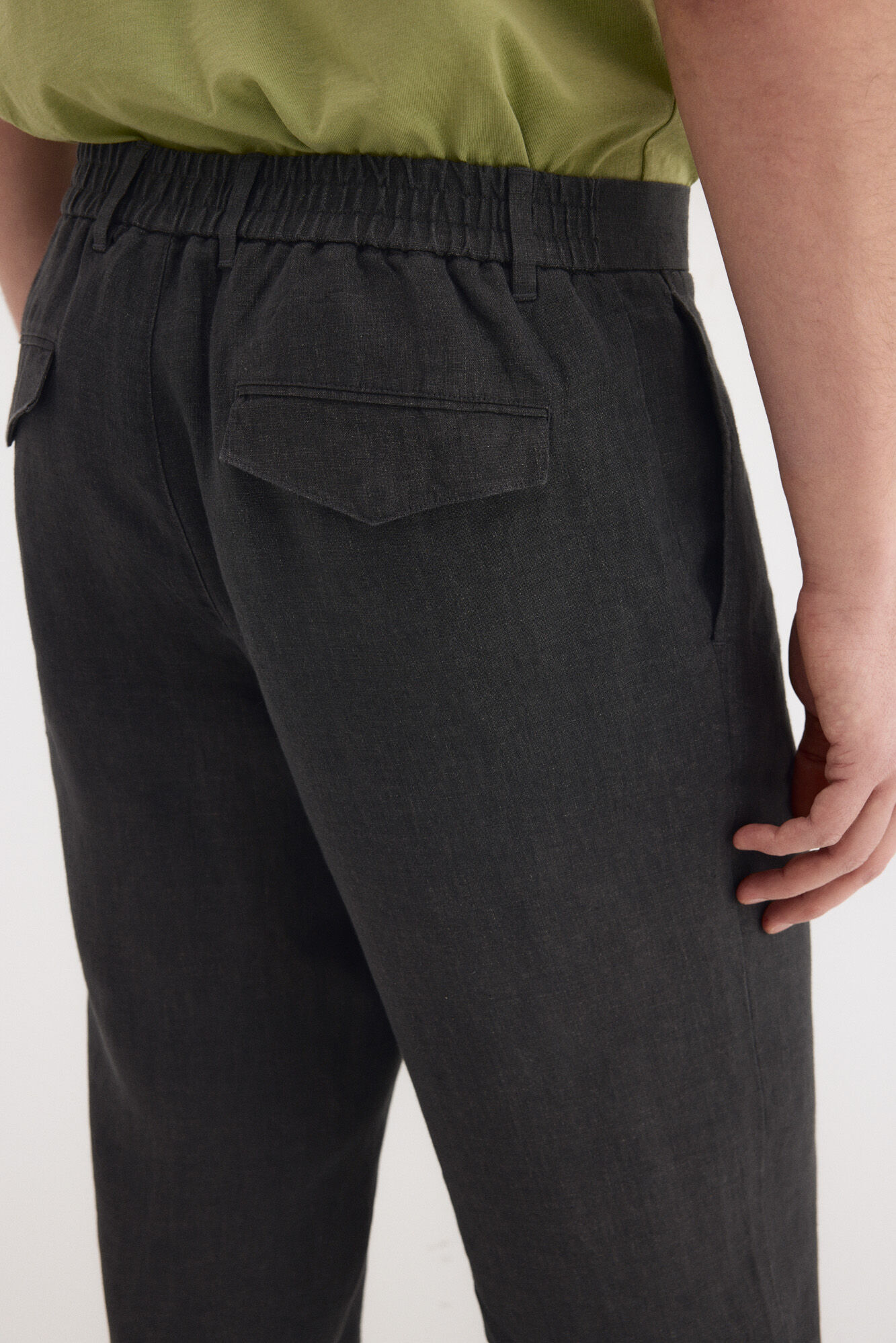 Pedro del Hierro Regular fit linen trousers Grey
