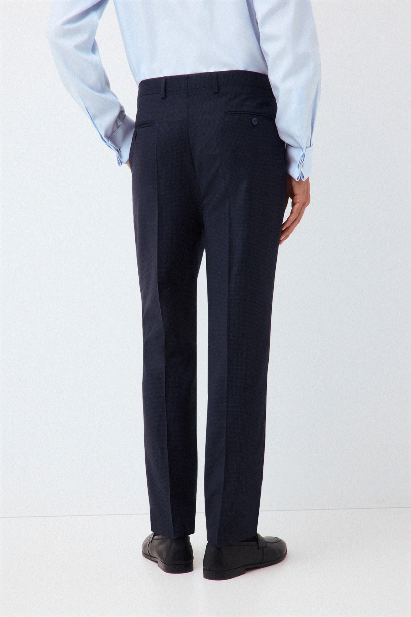 Pedro del Hierro Blue plaid slim fit tailored trousers Blue