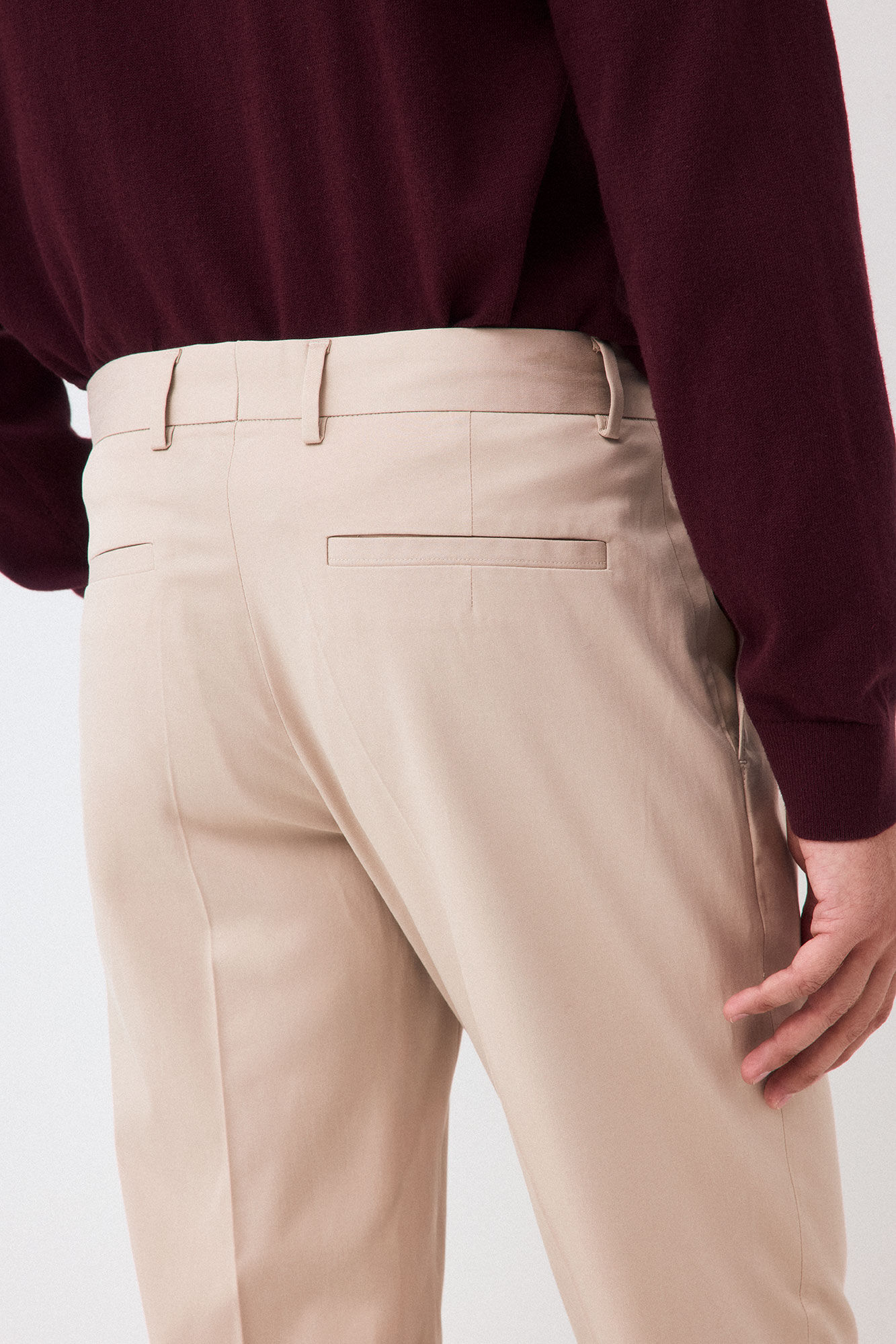 Pedro del Hierro Tapered cotton-tencel chinos Beige