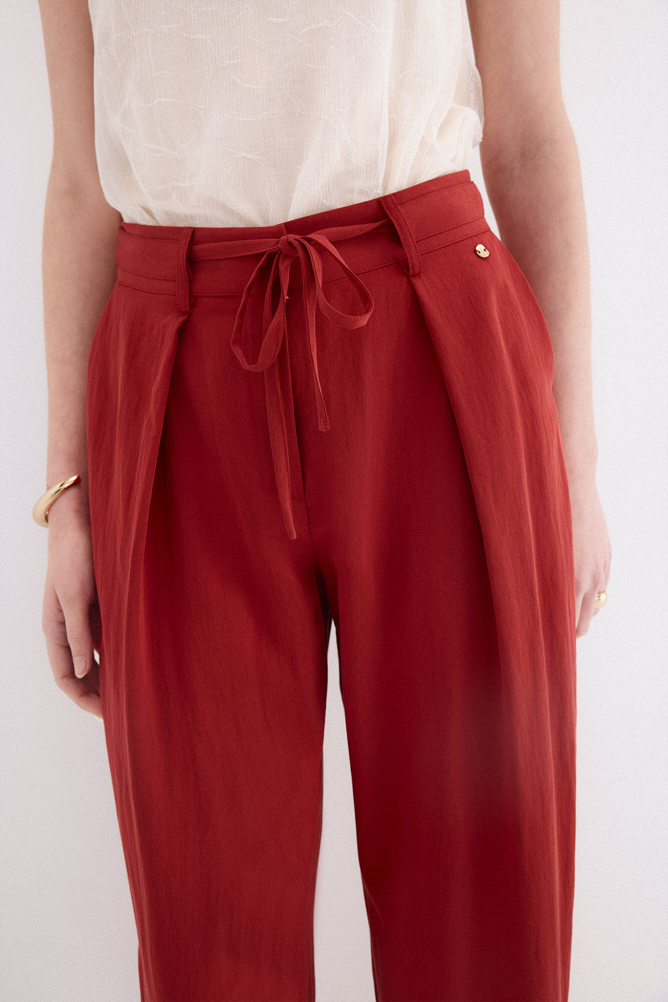 Pedro del Hierro Pleated trousers Red