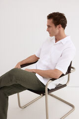 Pedro del Hierro Linen cotton short sleeve shirt Ecru