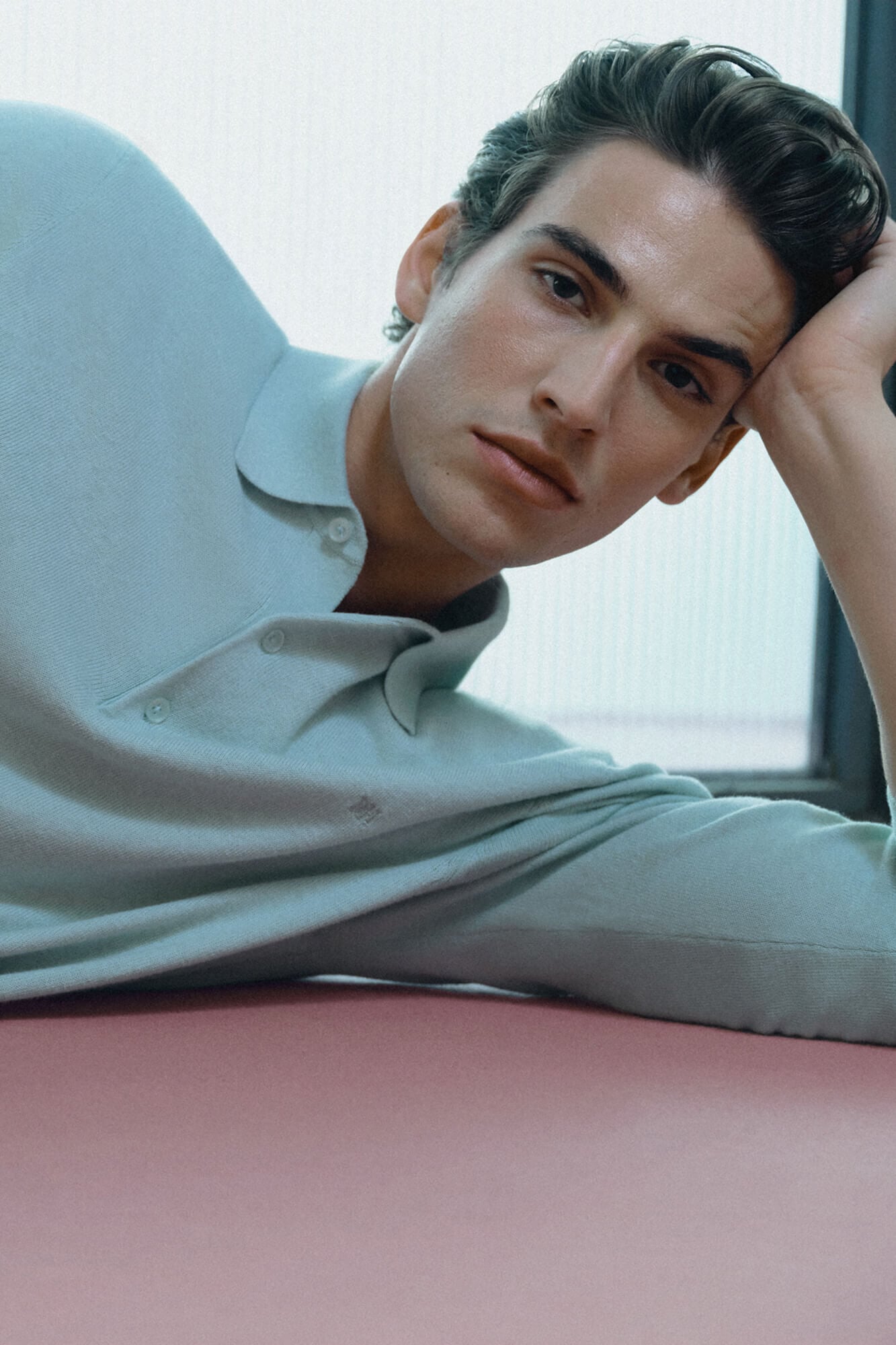 Pedro del Hierro Camisola de malha premium em algod&atilde;o, seda e caxemira