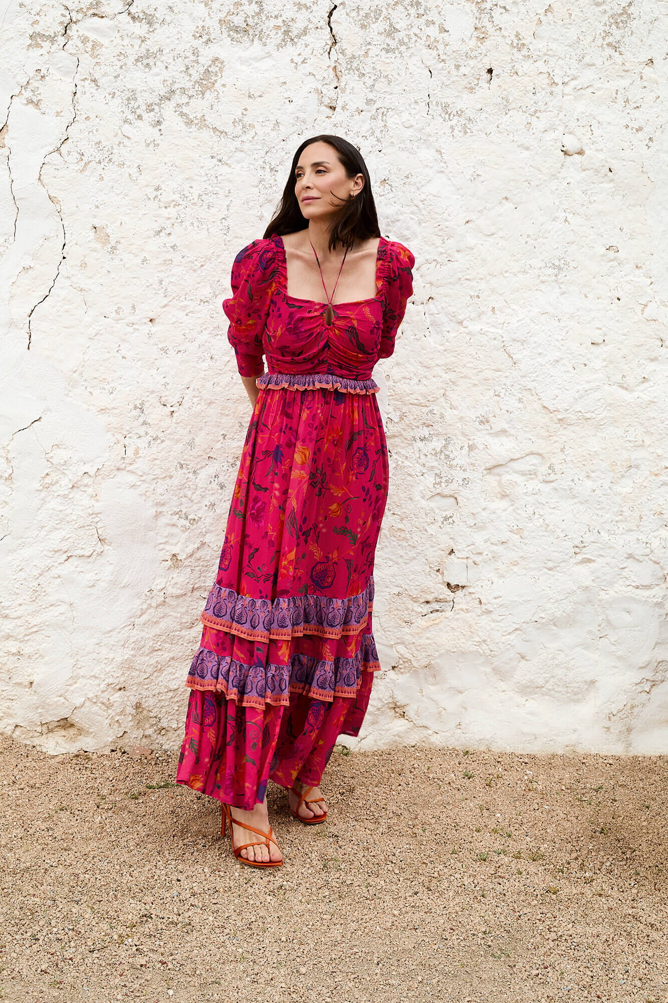 TFP by Tamara Falc&oacute; Long floral print dress