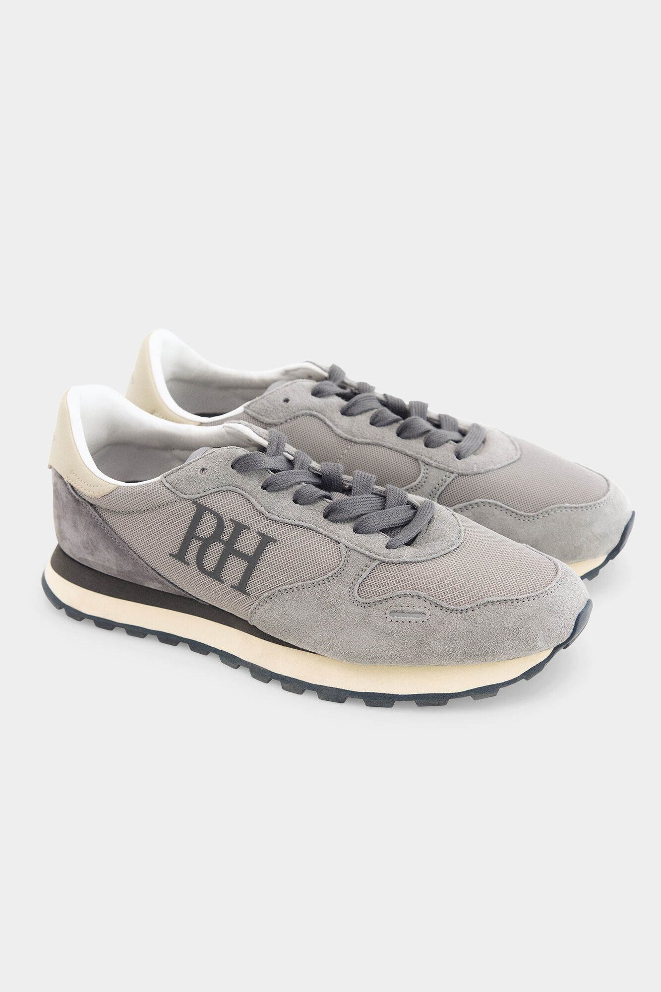 Pedro del Hierro Leather and textile sneaker Grey