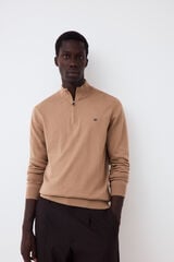 Pedro del Hierro Camisola de malha premium em algod&atilde;o, seda e caxemira Beige