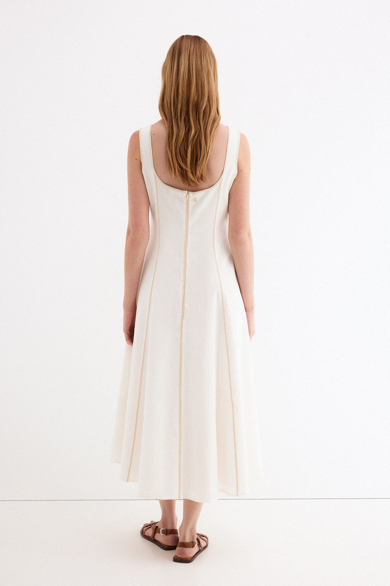 Pedro del Hierro Sleeveless dress with buttons White