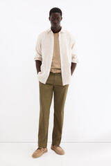 Pedro del Hierro Regular fit textured chinos Green