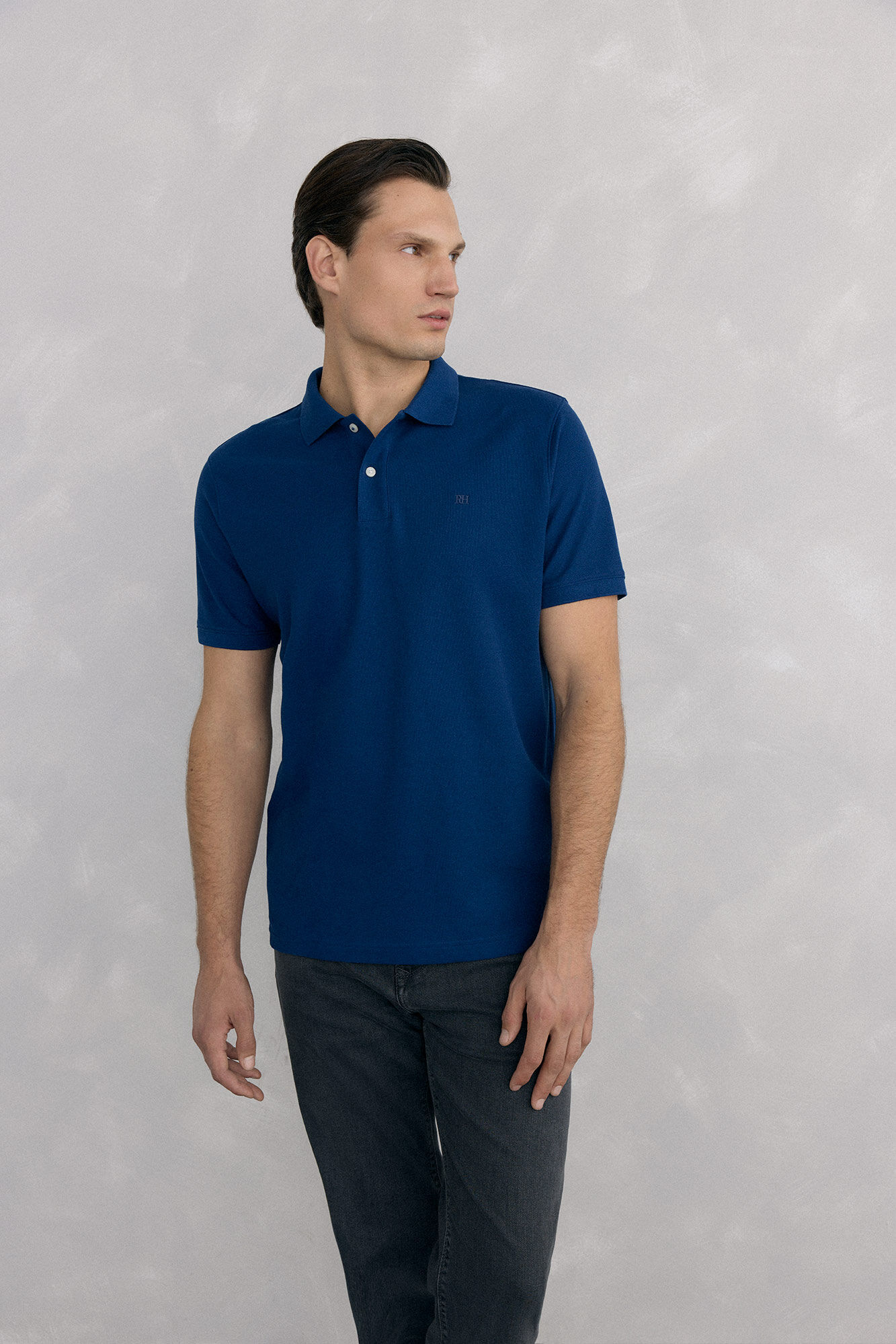 Pedro del Hierro Basic piqu&eacute; polo shirt Blue