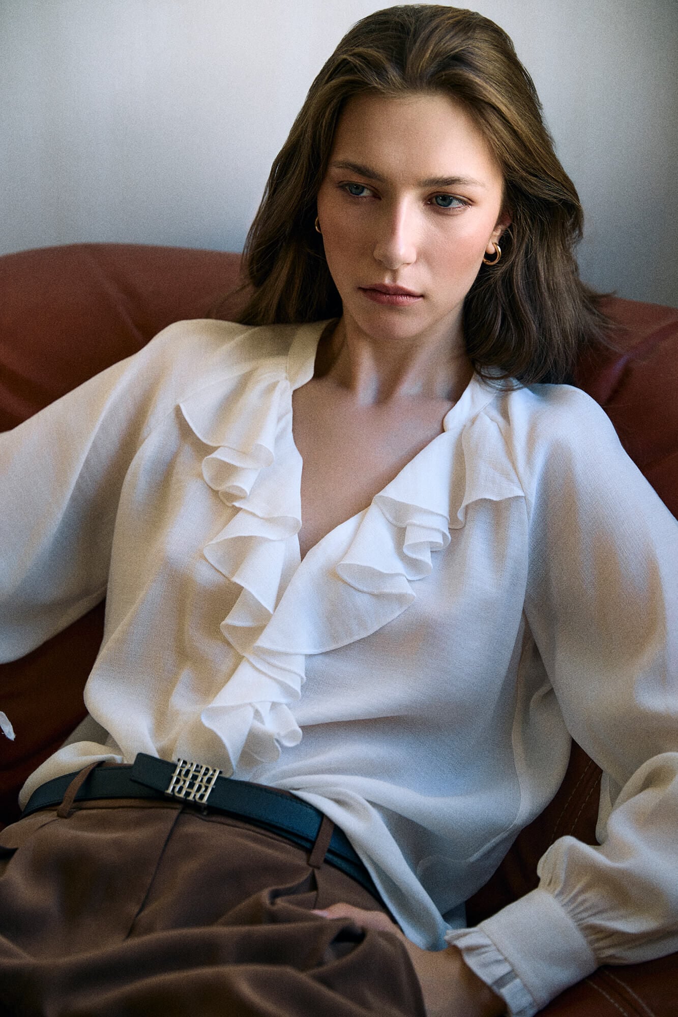 Pedro del Hierro Plain ruffle blouse