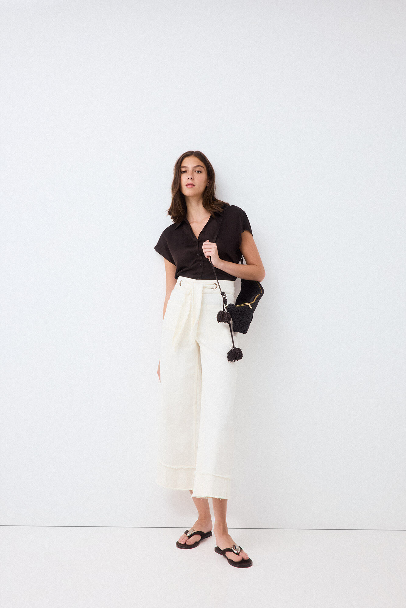 Pedro del Hierro Jeans wide flare capri