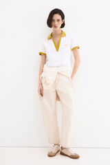 Pedro del Hierro Short sleeve contrast polo shirt White