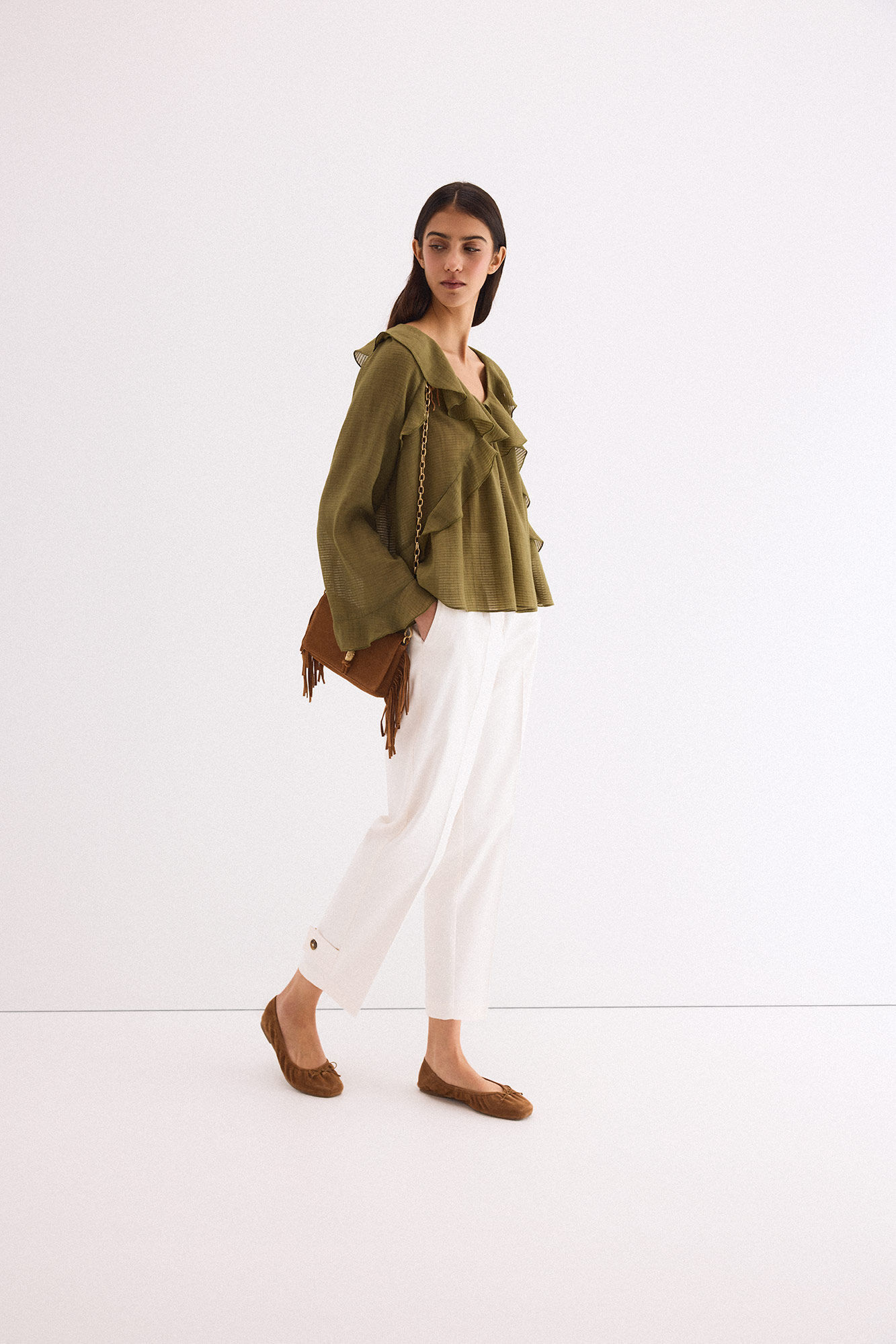 Pedro del Hierro Plain ruffled blouse