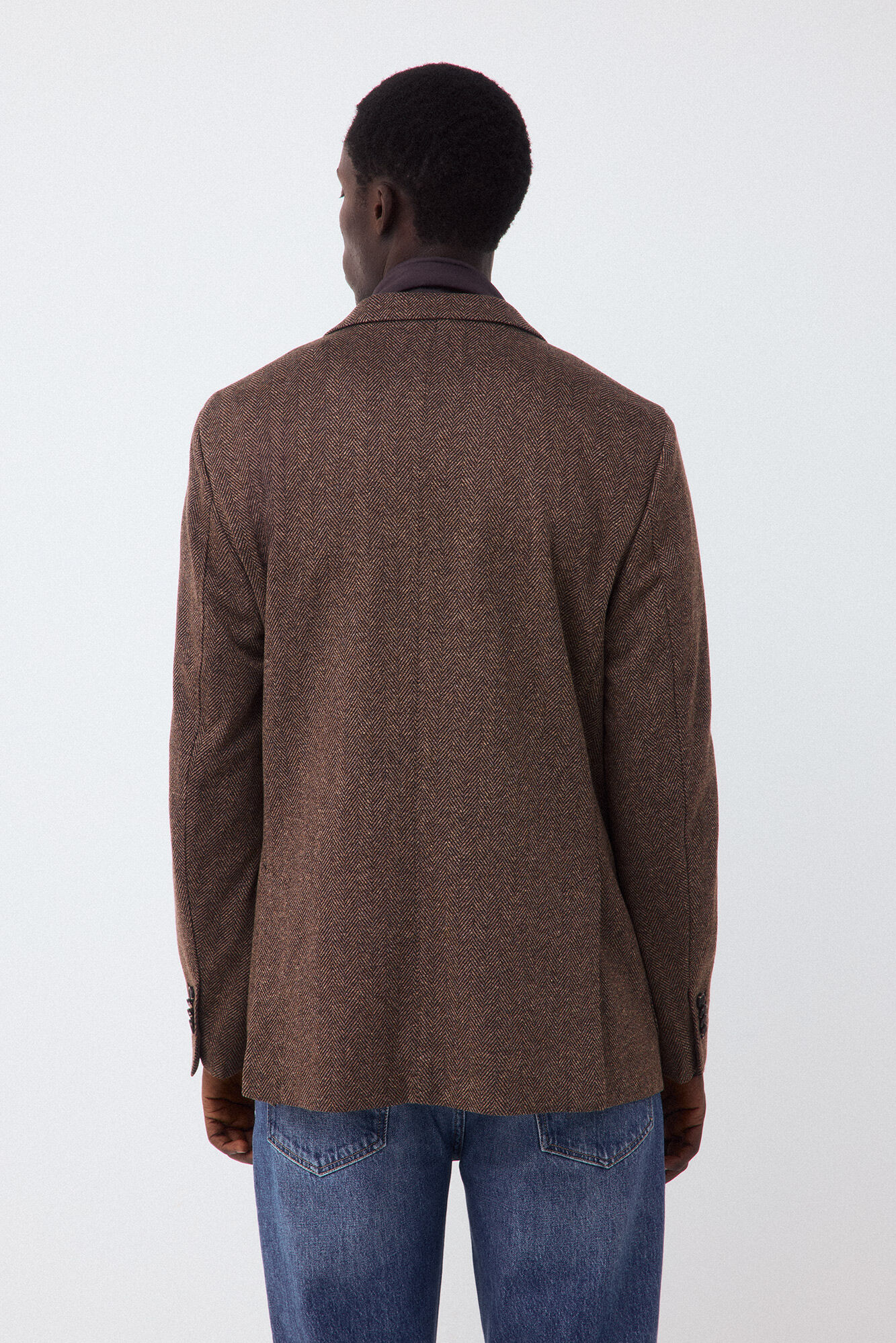 Pedro del Hierro Blazer em malha espiga Marrom