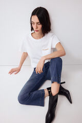 Pedro del Hierro Short sleeve T-shirt with pocket and chain detail White