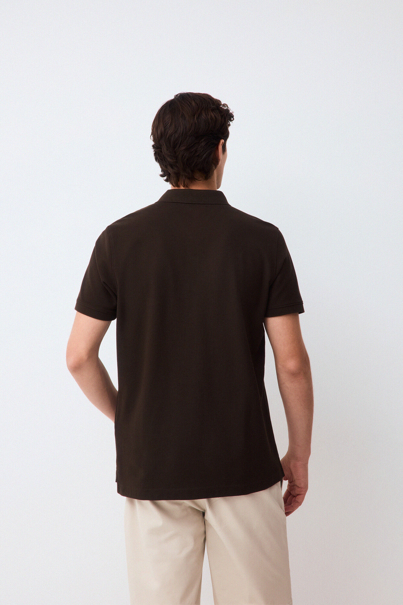 Pedro del Hierro Piqu&eacute; slim fit polo shirt Brown