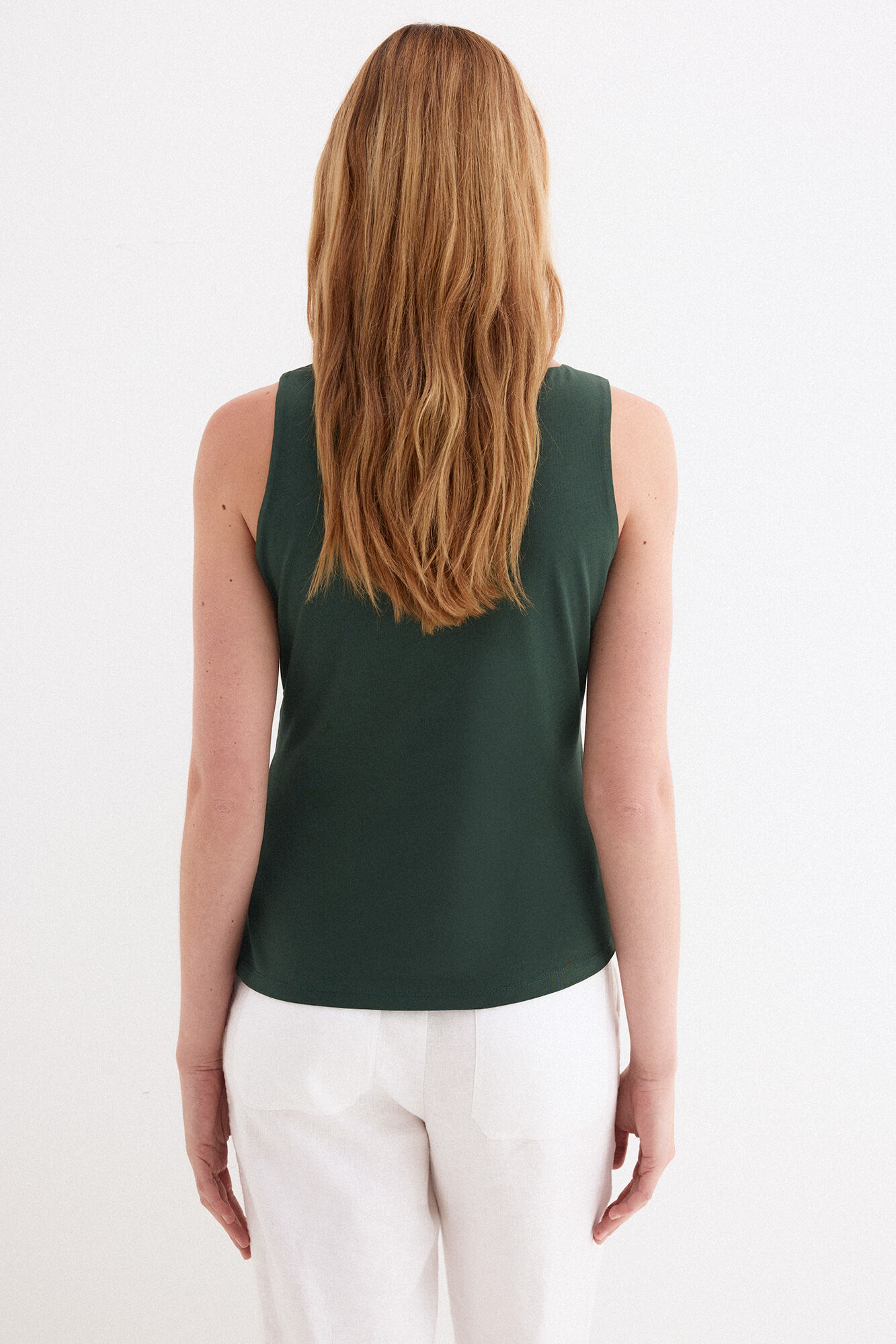 Pedro del Hierro Asymmetric hem lace T-shirt Green