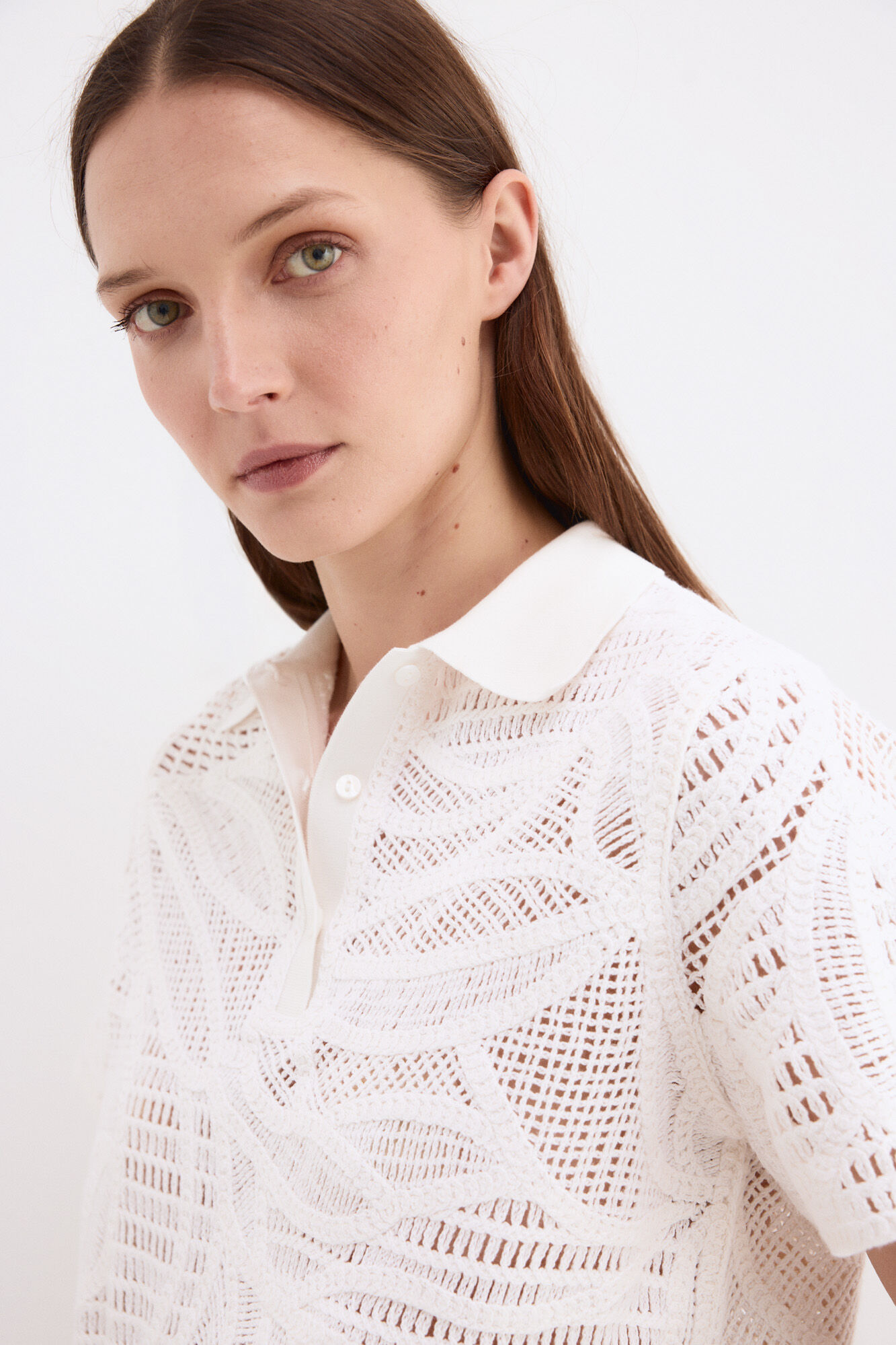 Pedro del Hierro Openwork polo shirt