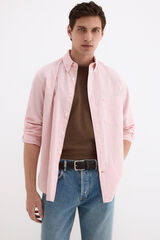 Pedro del Hierro Seersucker striped shirt Coral