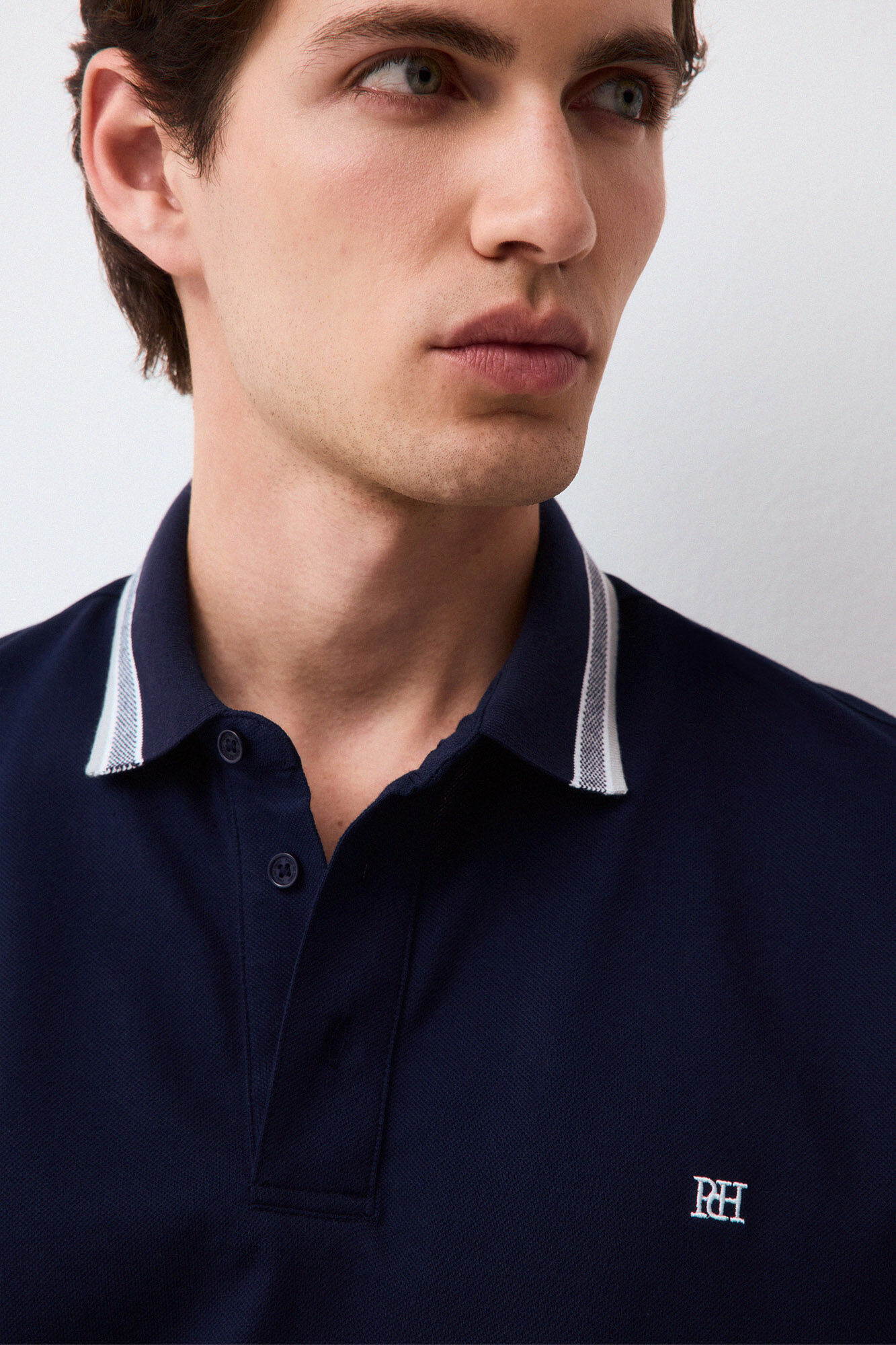 Pedro del Hierro Fancy collared polo shirt Blue