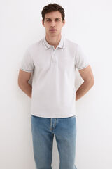 Pedro del Hierro Jacquard polo shirt Grey