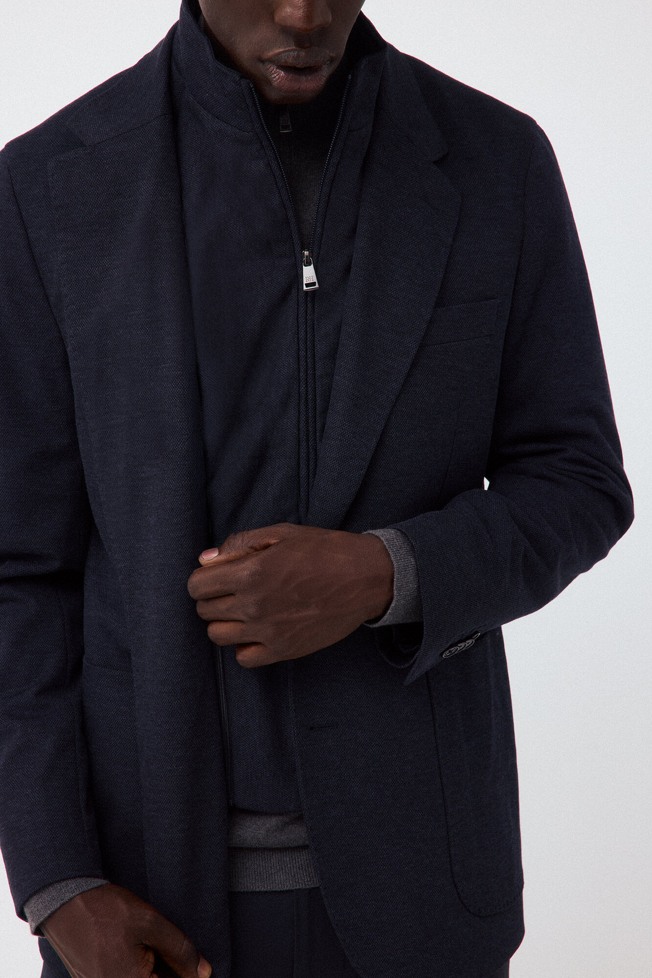 Pedro del Hierro Blazer de malha com abas remov&iacute;veis