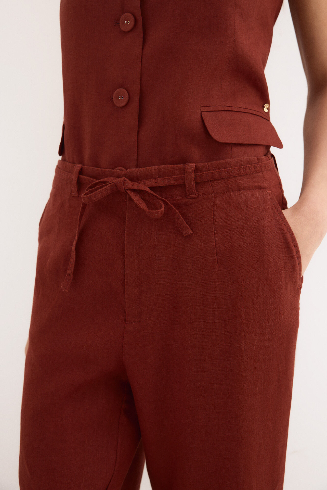 Pedro del Hierro Classic straight trousers Brown
