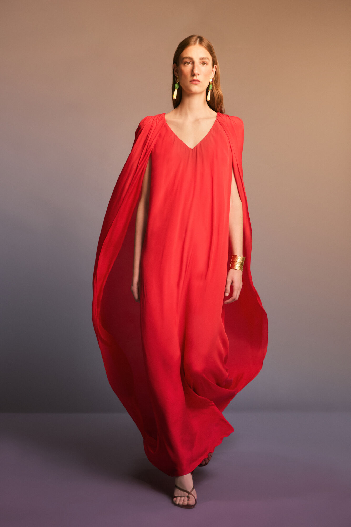 Pedro del Hierro Fluid long cape dress