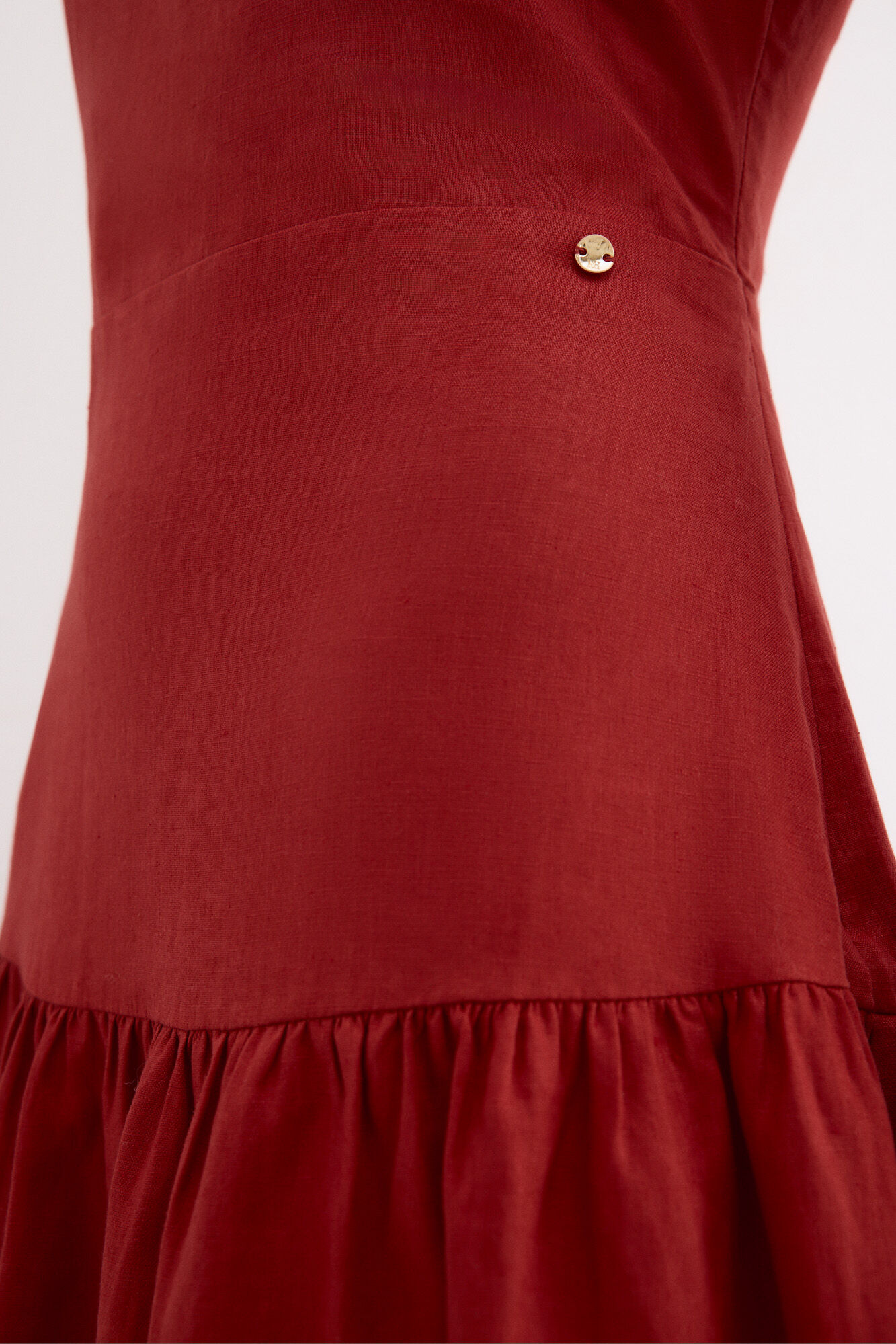 Pedro del Hierro Linen midi dress Red