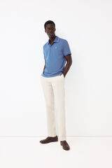 Pedro del Hierro Structured open neck polo shirt Blue