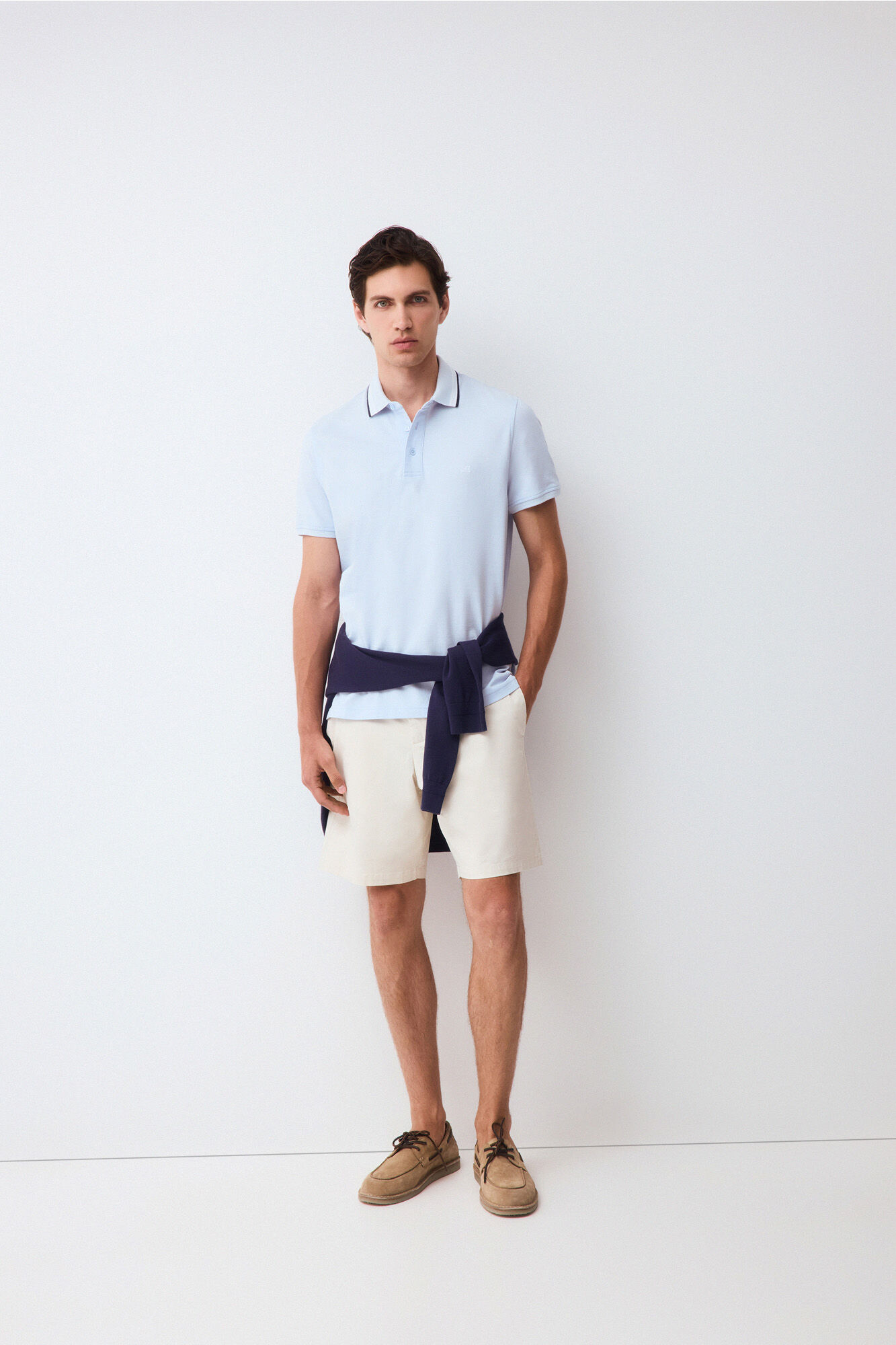 Pedro del Hierro Fancy collared polo shirt Blue