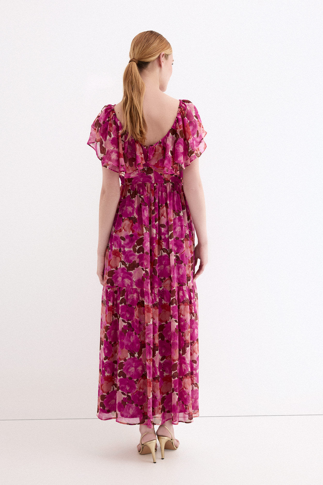 Pedro del Hierro Vestido comprido estampado floral Rosa