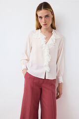 Pedro del Hierro Plain ruffle blouse White