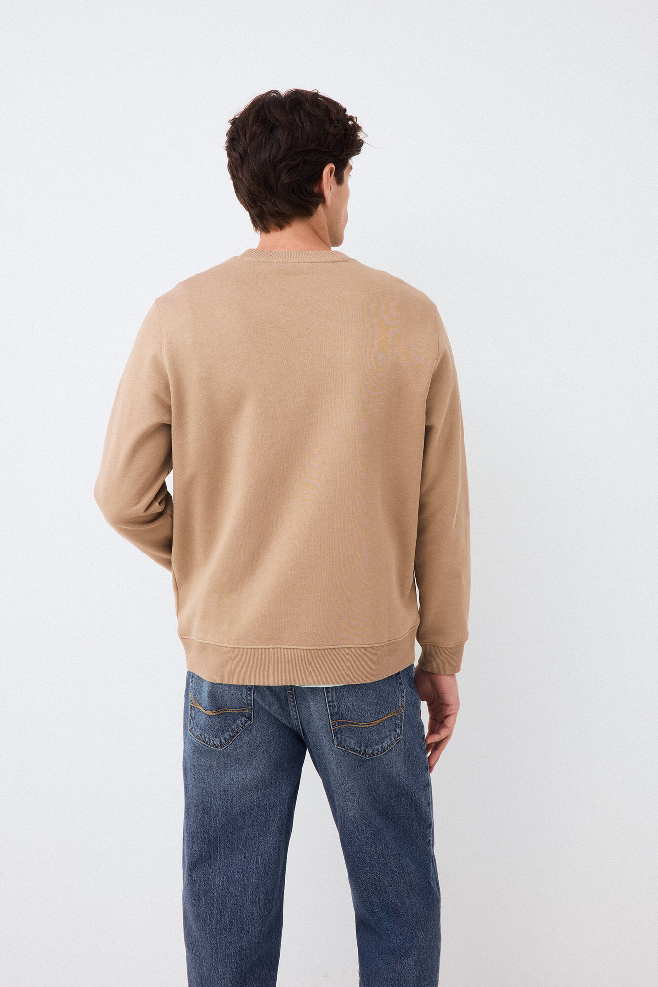 Pedro del Hierro Crew neck logo sweatshirt Beige