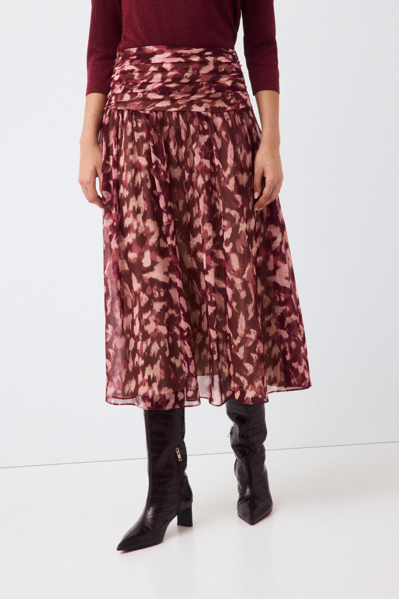 Pedro del Hierro Printed long skirt