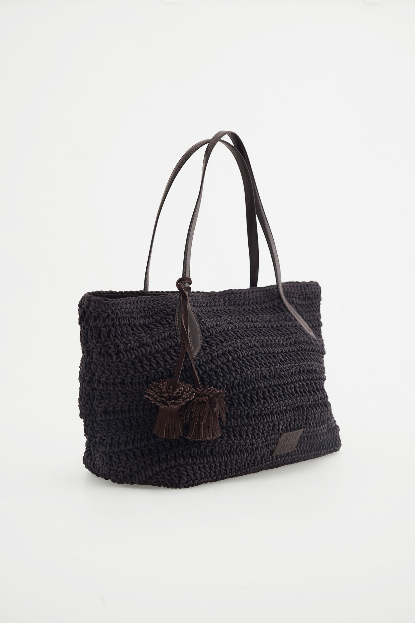 Pedro del Hierro Mala tote bag em malha tran&ccedil;ada Marrom