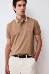 Pedro del Hierro Fancy collared polo shirt Beige